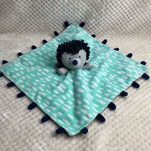 Oh Joy Mint Green Blue Grey Plush Hedgehog Lovey Baby Security Blanket Toy